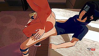 Naruto Yaoi - Naruto Enjoys Riding Sasukes Big Dick With Car Toon