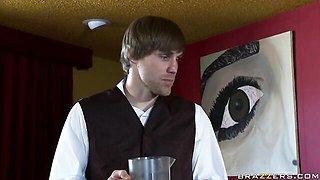 Gorgeous dick-riding session with a skinny busty Sarah Jessie