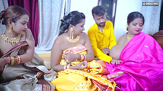 Desi Horny Indian Three Bhabhi wants to get Fucked By Their Devar like a Bhabhi's Groupsex Party ( Hindi Audio )