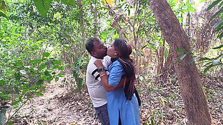Odia college girl hard-core fuck with her boyfriend in forest, odia sex in outdoor forest