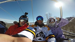 Dp With A Snow Angel With Mick Blue, Damon Dice, Angel Youngs - Brazzers