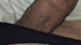 Slutty step mom pulled out step son dick without shame and handjob his dick for fun