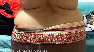 Indian Wife Saree Strip and Bra change - Desi Teasing