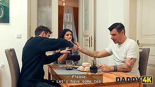 Daddy4k. my hot girlfriend is calmly cheating on me while i was watching tv