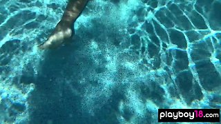 Naked ebony mommy fingers her hairy twat