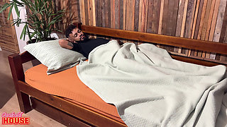 Naughty Girl Wakes up Her Cuckolded Boyfriend for a Threesome with His Friend