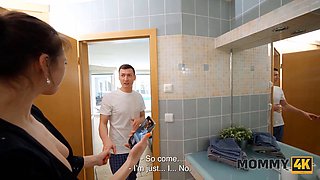 Hot Czech MILF Janet Alfano cheats on husband with young stud in the bathroom