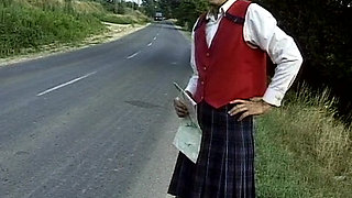 Piss-addicted French slut fucked in gangbang on the tennis court