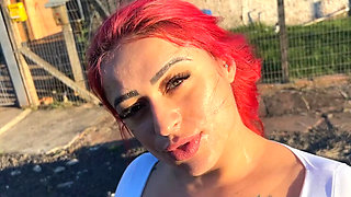 Redhead MILF Surprise Facial After Shower - Amateur Blowjob & Face Fuck