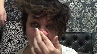 Nose fingering, face messing, silly faces, stockings on head, lips fetish! To Kate!