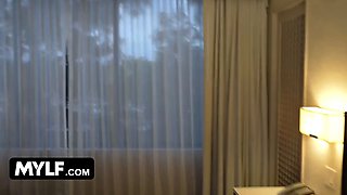 Perplexed step mommy catches her step daughter in a motel room, fellating on a bbc to make a porno - mylf