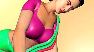 Desi widow Pooja takes care of her rent debt with her landlord