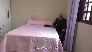 Hotwife Gabi SweetCouplesStories striptease for tired husband ends in creampie and blowjob