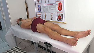 Nurse Excited By Patient's Huge Uncontrollable Erection In Hospital - Brunette Latina In Uniform