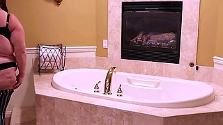 Amateur redhead masturbates then gives a blowjob