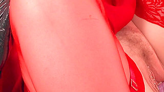 Two Hands Fisting and Pussy Gaping in Medical Gloves. Beautiful MILF Loves to Be Stretched