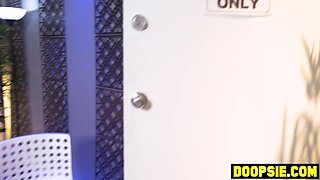 Very busty Asian wife 3some orgy with interns