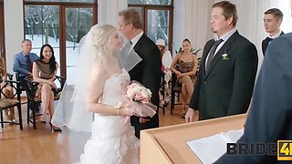 Sexy Pretty Blonde Bride Fucks With the Best Man Right In Front Of All Guests At the Altar