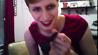 Twink Crossdresser Cums Hard
