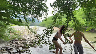 Outdoor Sex. I Take Advantage of the Fact That My Best Friend's Wife Is a Whore to Fuck Her While We Are at the Lake.