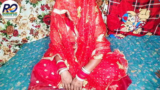 Fast time desi honeymoon video hindi audio Claire Vaise in red saree and blouse having fun