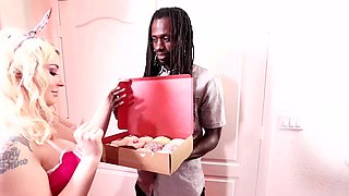 Leya Falcon takes on a black cock in front of a cuck