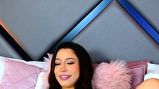 Horny Brunette Gently Caressing Her Clitoris