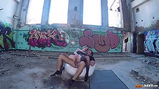 Babe Fucked Hard In Public And Facialed With Petite Blonde