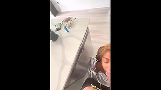 Amateur blonde girlfriend homemade blowjob and handjob