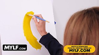 She'll Make Sure Her Nude Model's Dick Is Really Hard ~ Free Full MYLF Scene