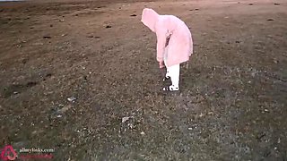 Amelia Queen Public Pissing in Nature Compilation - Outdoor Golden Shower & Flashing Teen POV