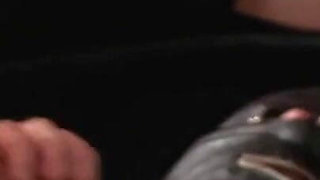 Dominating girl spanks the masked guy