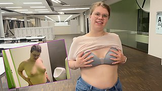 Chubby bubble butt student fucked and impregnated in men's toilet at university!!