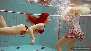 Nudist Babes In The Pool Underwater Stripping