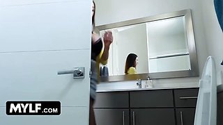 Mylf - chesty kinky mummies Dana Dearmond and Ariella Ferrera dominate and semen the new office guy