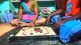 Village Bigg boobs aunty Bigg boobs aunty Carrom board is playing with man