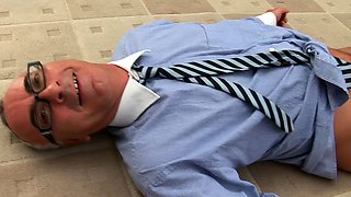 Amazing College Blonde in Stockings