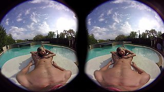 Dive into Poolside Passion with Gina's Blonde Handjob Magic
