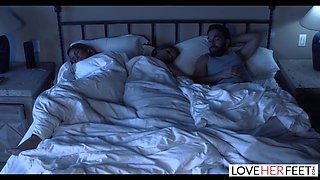 Stepdad fucks stepdaughter while his wife sleeps nearby