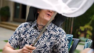 Cuckold hubby sees his cougar wifey fucking the young janitor