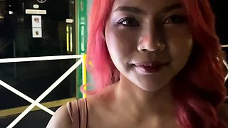 Big tits Thai teen really gets into it