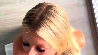 Magdalenas ride in the bathroom Anal Blonde Blowjob Cumshot