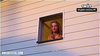 Hot Blonde Neighbor Shows Stranger Sauna And Her Wet Holes