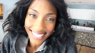 Sexy Ebony Teen with Perfect Ass Takes Big White Cock Rough - Doggystyle & Blowjob