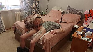 Stepmom Gives Blowjob To Get A Mouthful Of Cum