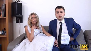 DEBT4k. Groom has to watch brides sex with insistent debt collector