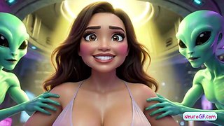 Wonderful honey gets smashed by 3 aliens at once