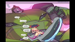 Robot from Transformers enjoys explicit comic porn until playlist finishes
