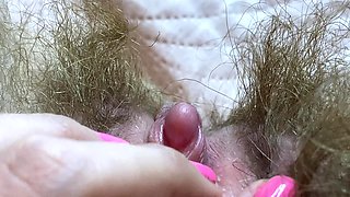 Extreme Closeup Big Clit Orgasm Hairy Pussy HD