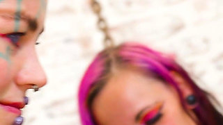 3 Latex Femdoms Dominate Tattooed Slave - Sounding, Ureta Fingering, Dominatrix